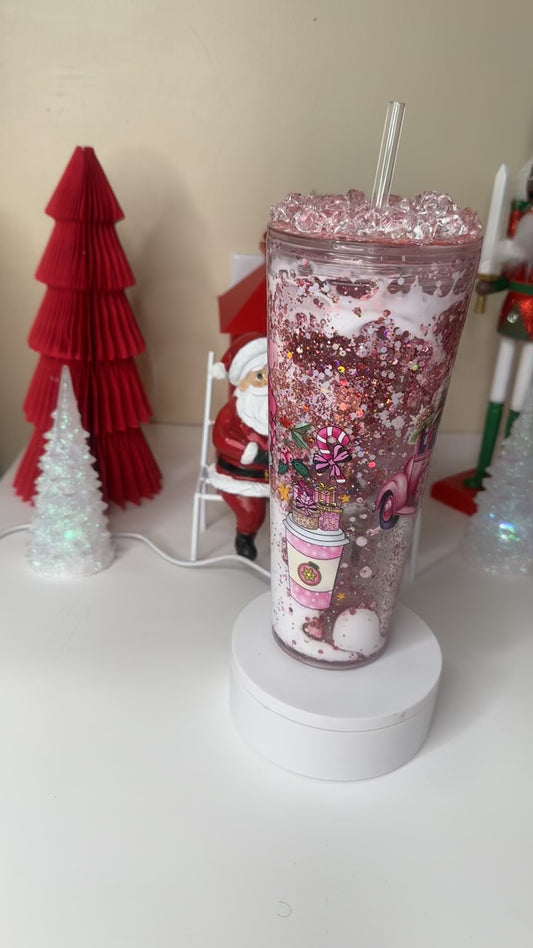 24 oz Snow Globe Acrylic Tumbler