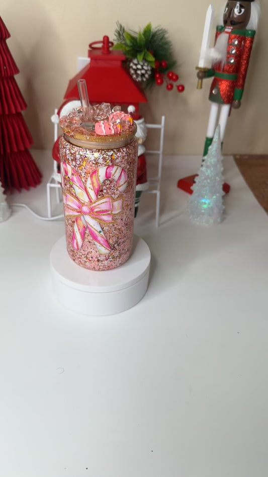 16 oz Snow Globe Glass Tumbler